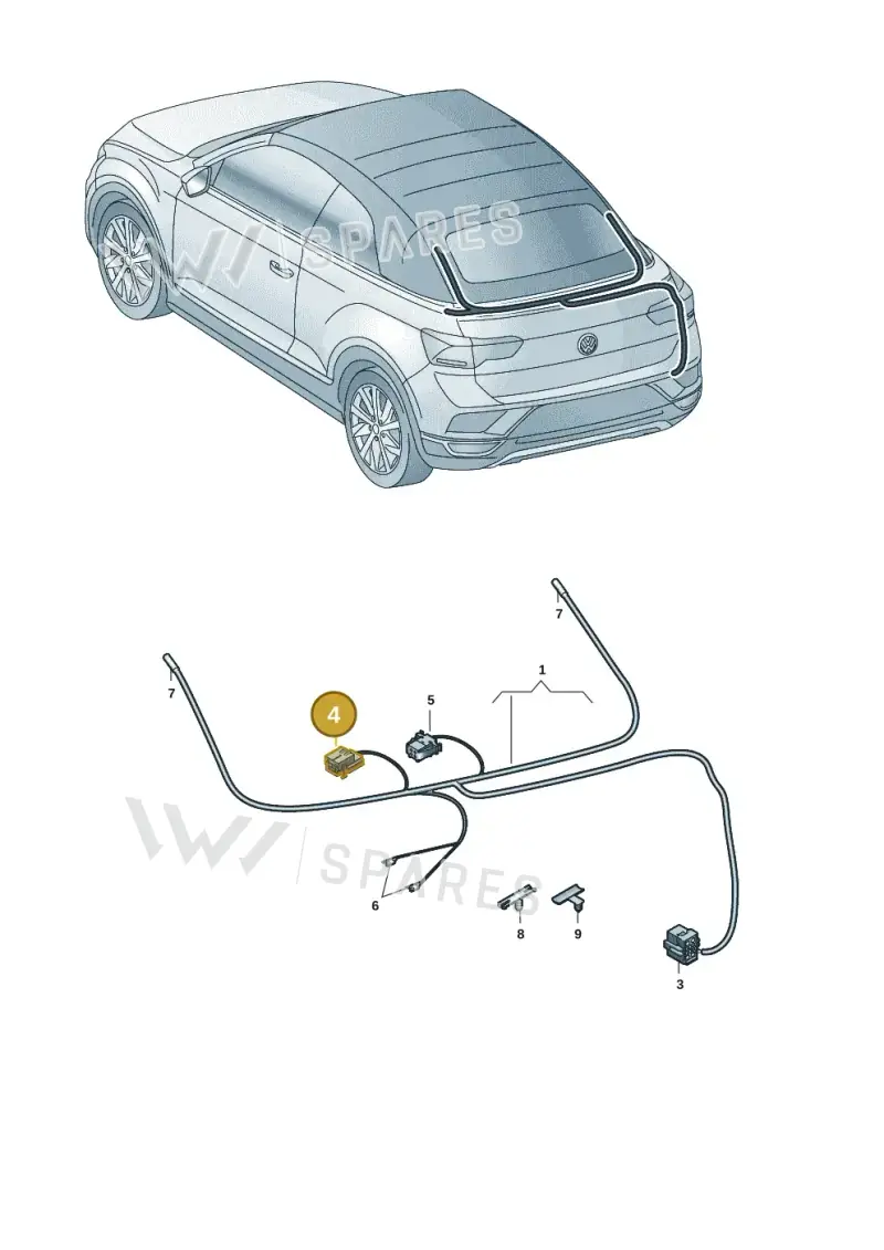 3B0959743 — Volkswagen T-Roc convertible 1.5 (2019-2024) diagram 2gk972070, position 4