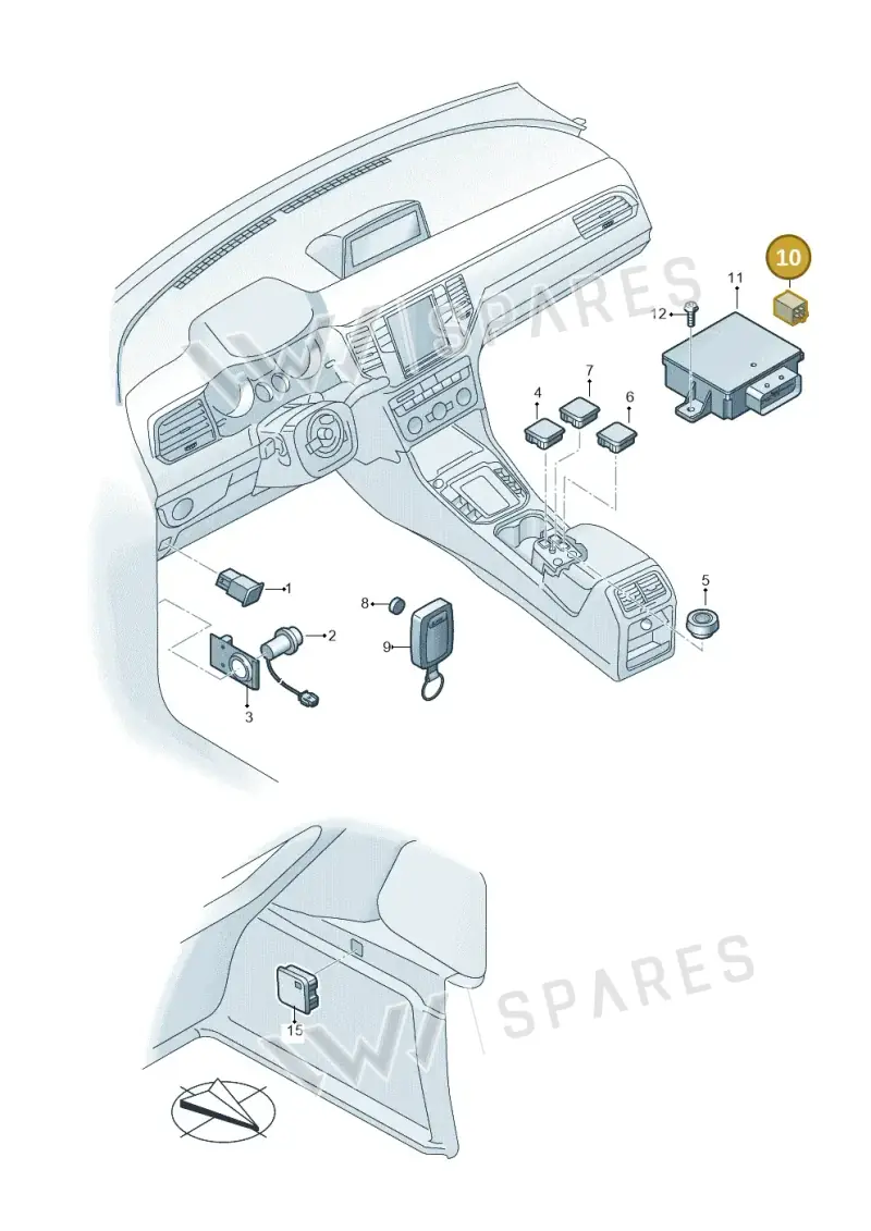 3B0963513 — Volkswagen Golf Sportsvan 1.6 (2014-2020) diagram 780941510, position 10