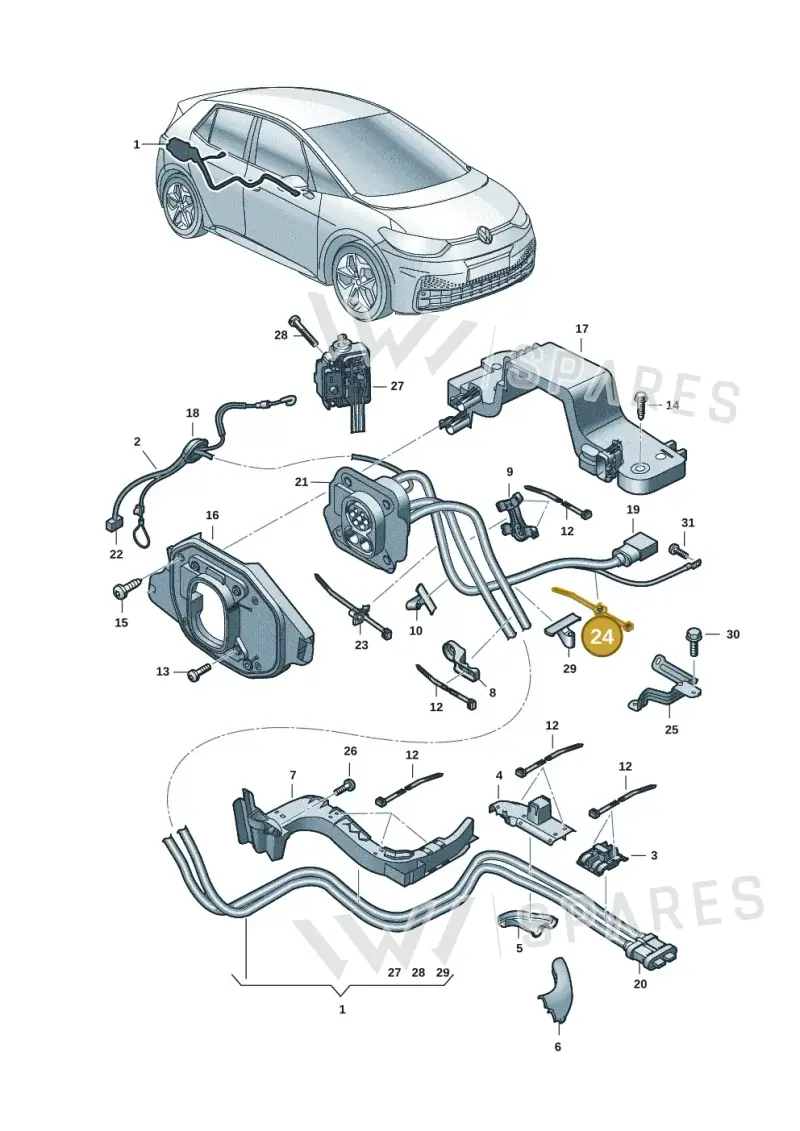 3B0971848H — Volkswagen ID.3 Pro (2019-2024) diagram 10a970005, position 24
