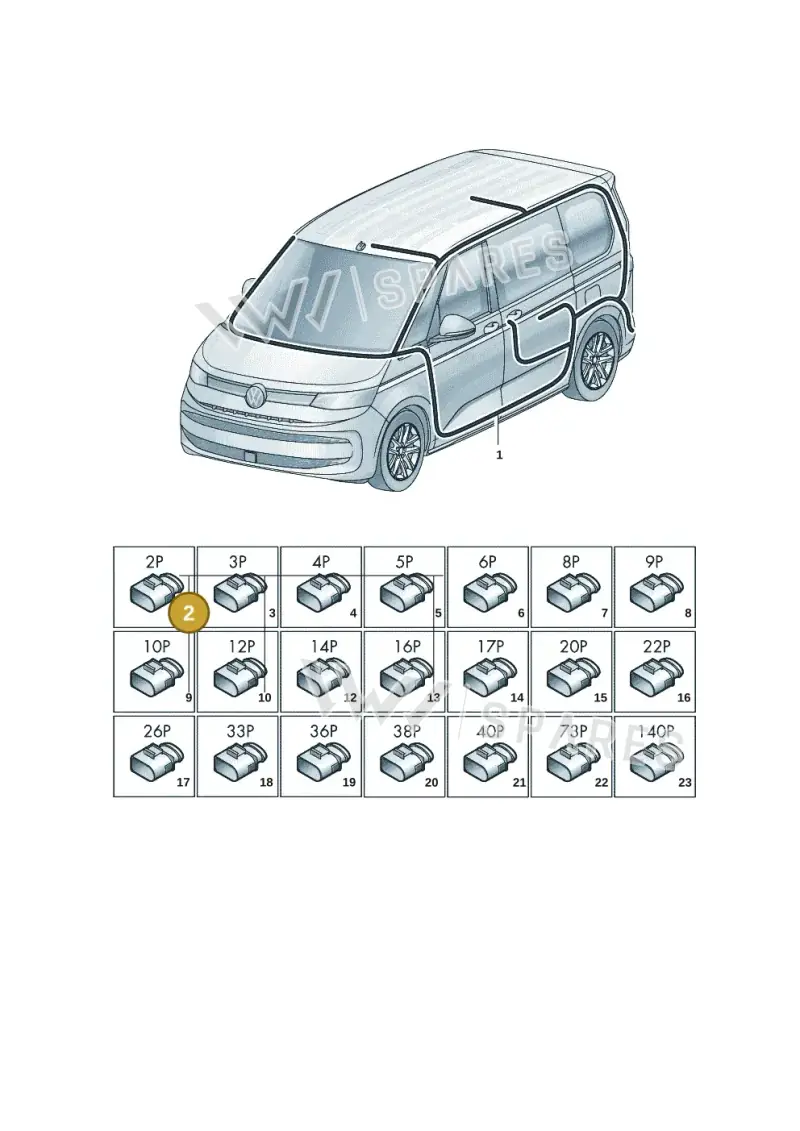 3B0972702 — Volkswagen Multivan (2021-) diagram 7t0972000, position 2