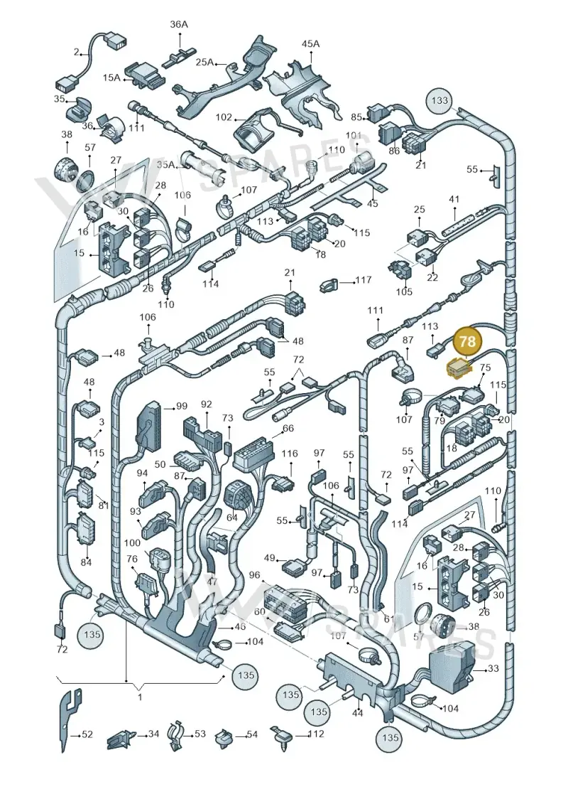 3B0972703 — Volkswagen GOLF/VAR./4MOT. A4     02 (2001-2002) diagram 201971810, position 78