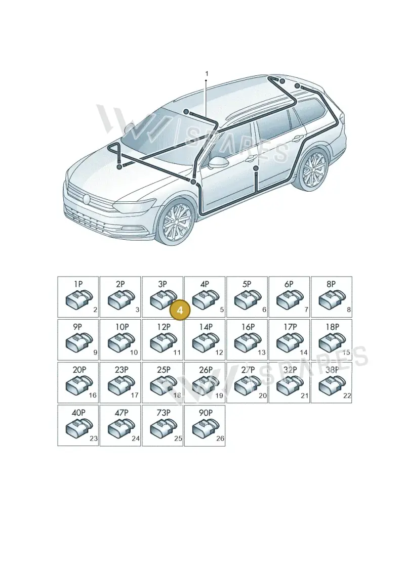 3B0972703 — Volkswagen Passat Saloon (2014-2024) diagram 793971900, position 4