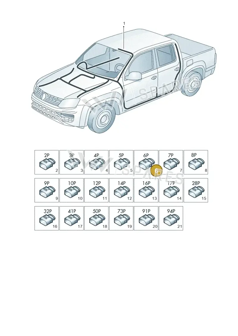 3B0972706 — Volkswagen Amarok twin cab (2016-2022) diagram 894971840, position 6