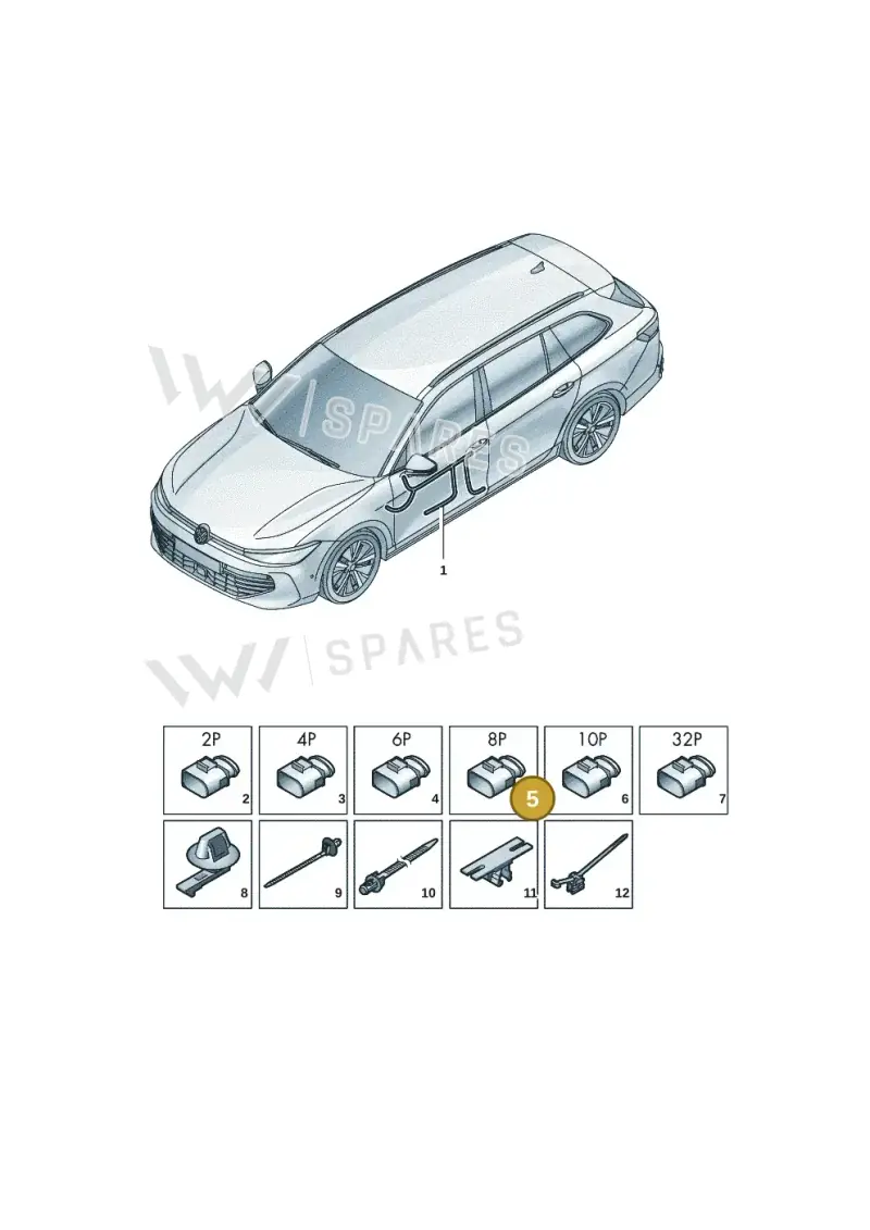 3B0972734 — Volkswagen Passat estate (2023-) diagram 3j0972310, position 5