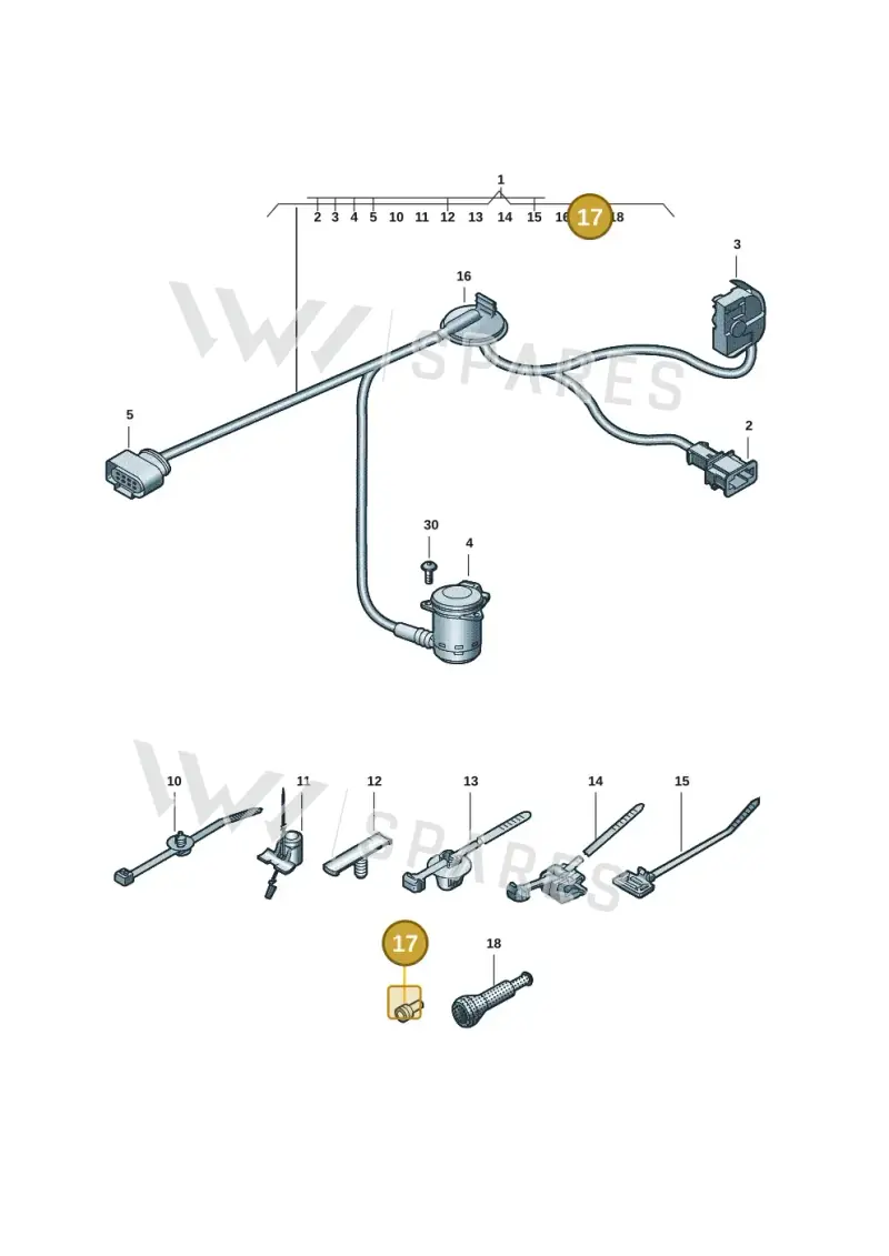 3B0972841 — Audi A5 Limousine (2024-2025) diagram 8wk972680, position 17