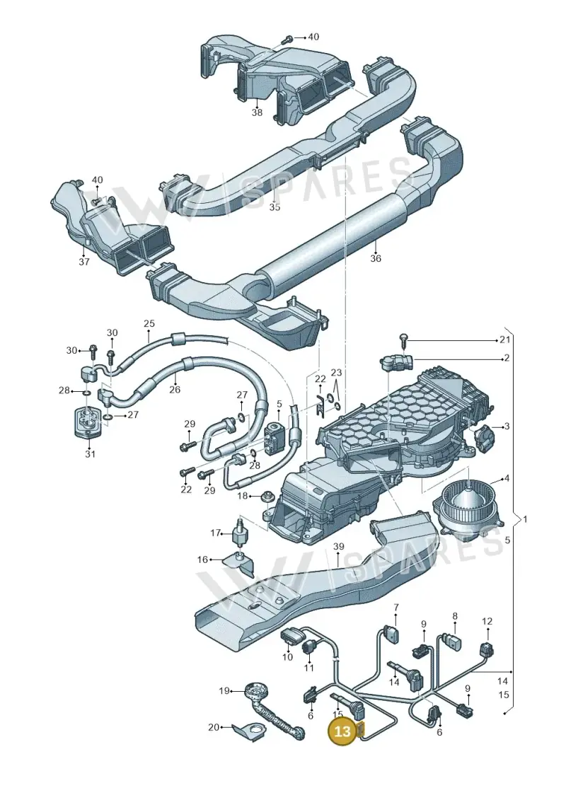 3B0973115A — Audi Q5 qu. 2.0 TDI (2012-2017) diagram 647820400, position 13