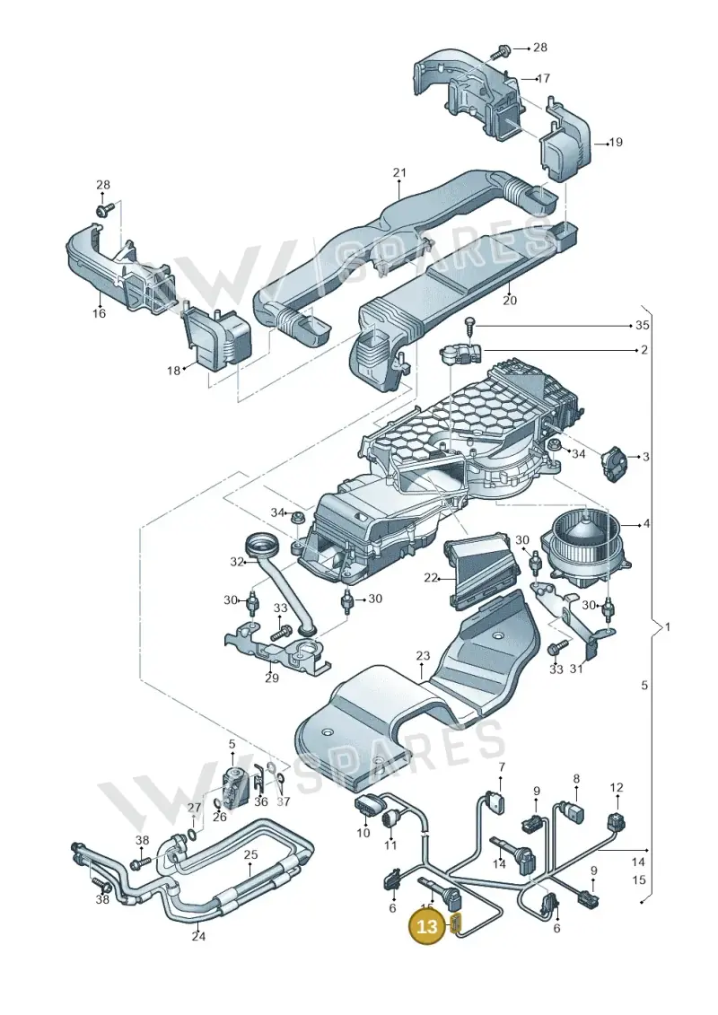 3B0973115A — Audi A8 (2013-2018) diagram 696820400, position 13