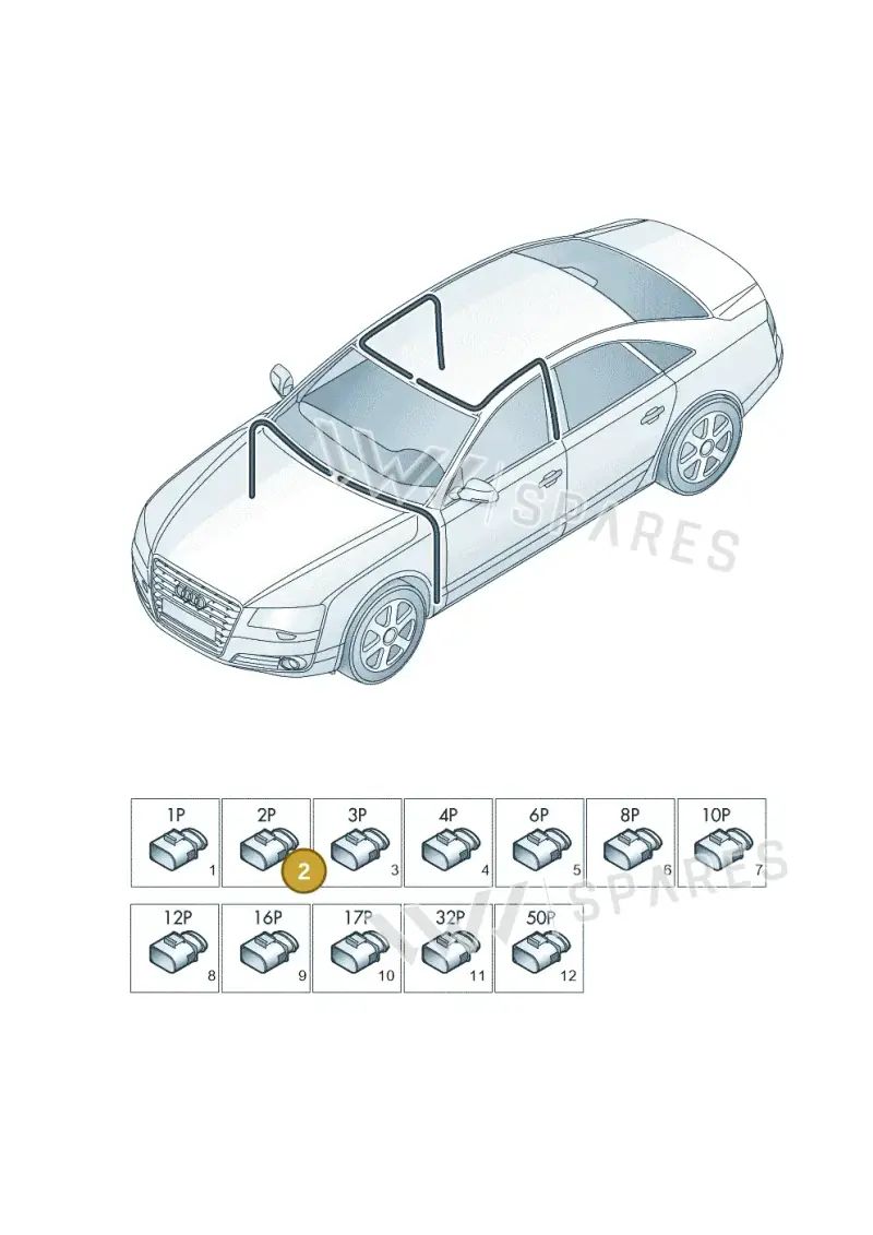 3B0973115A — Audi A8 (2013-2018) diagram 771971820, position 2
