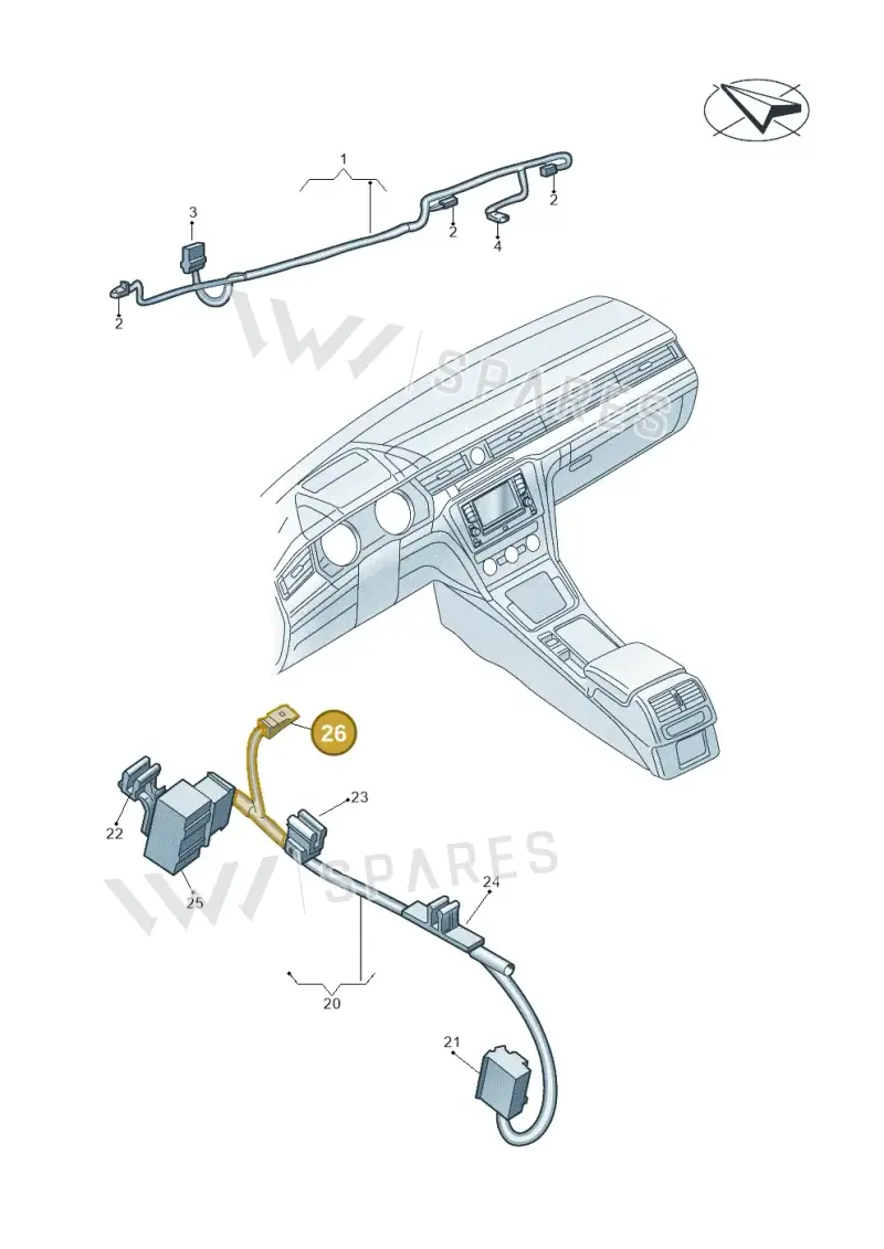 3B0973115A — Volkswagen Arteon (2017-2025) diagram 793972030, position 26