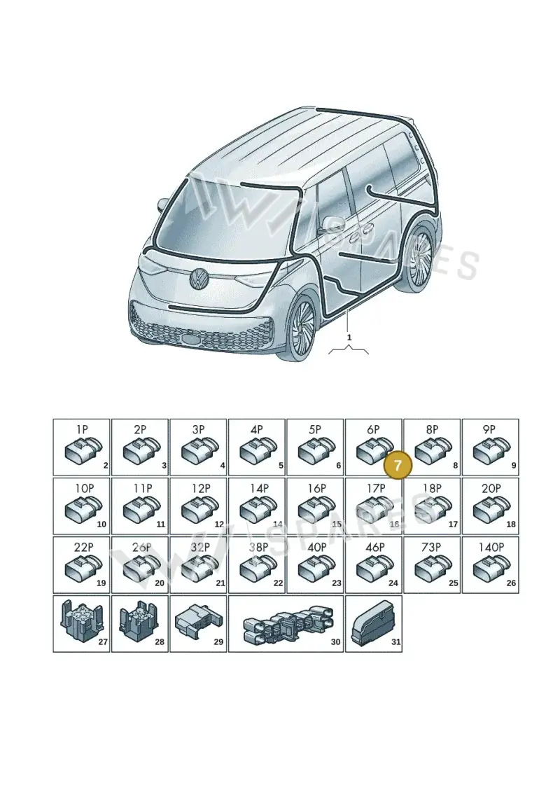 3B0973813 — Volkswagen ID.Buzz (2022-) diagram 15a972000, position 7