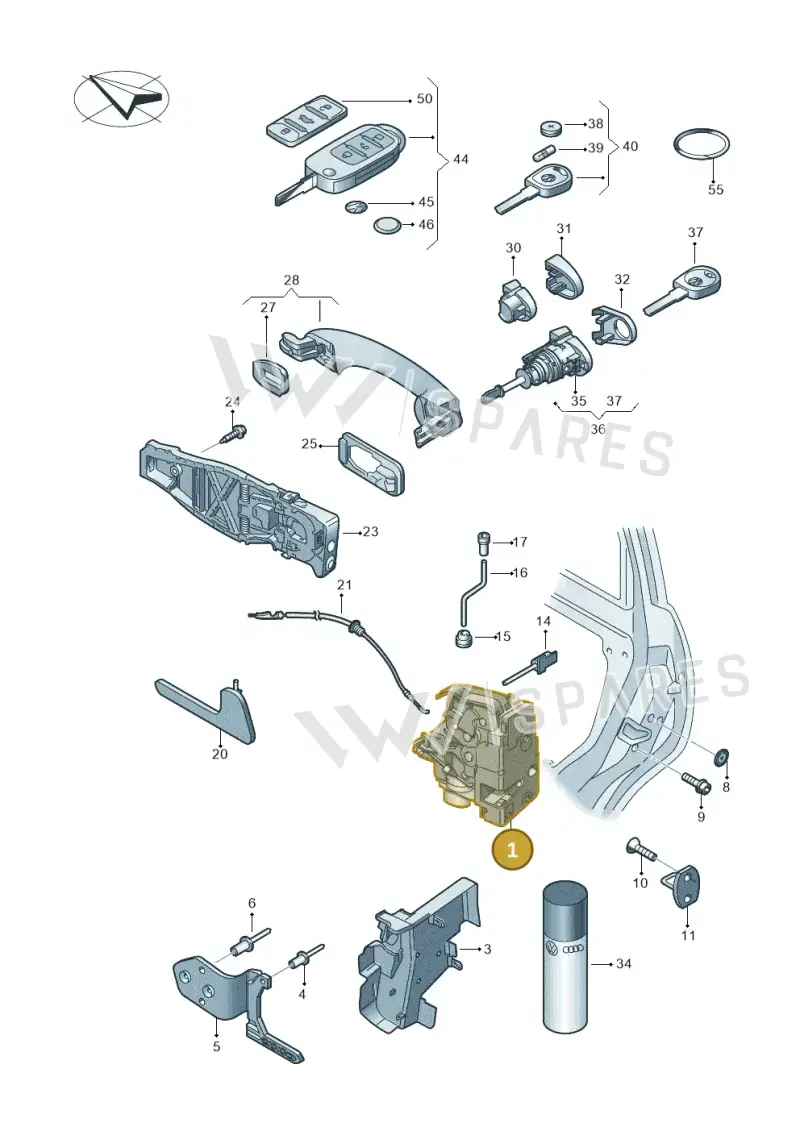 3B2837016AD — Volkswagen Caravelle (2015-2019) diagram 861837000, position 1