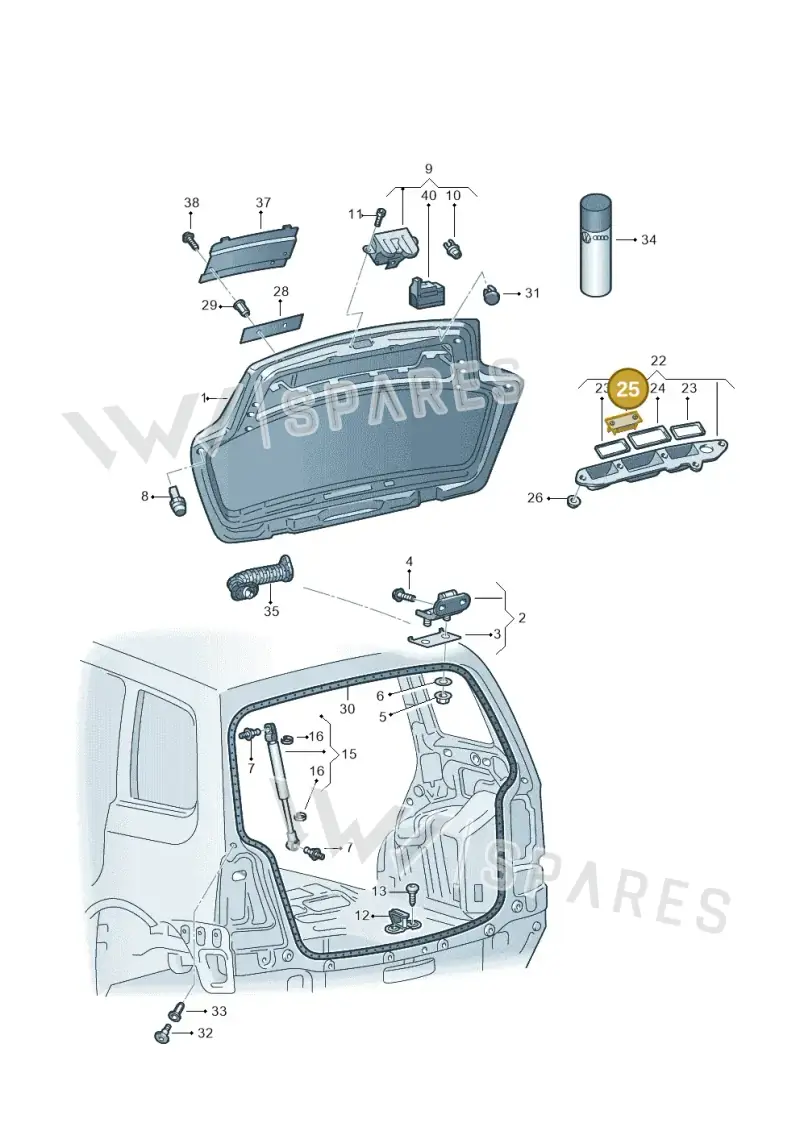 3B5998026A — Volkswagen Touran 1.9 (2008-2010) diagram 409827300, position 25