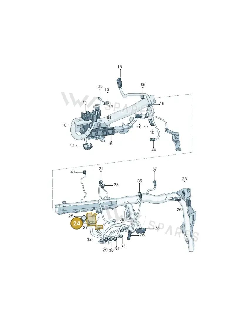 3B7035444A — Skoda Yeti (2013-2017) diagram 767971870, position 24