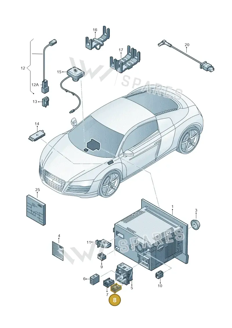 3B7035447B — Audi R8 qu. 5.2 (2012-2015) diagram 618035000, position 8