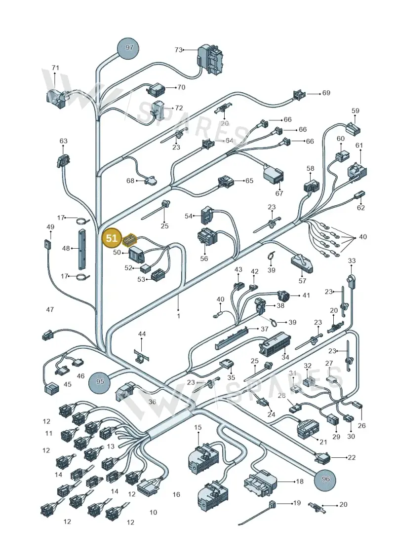 3B7035447B — SEAT Ibiza (2012-) diagram 639971820, position 51