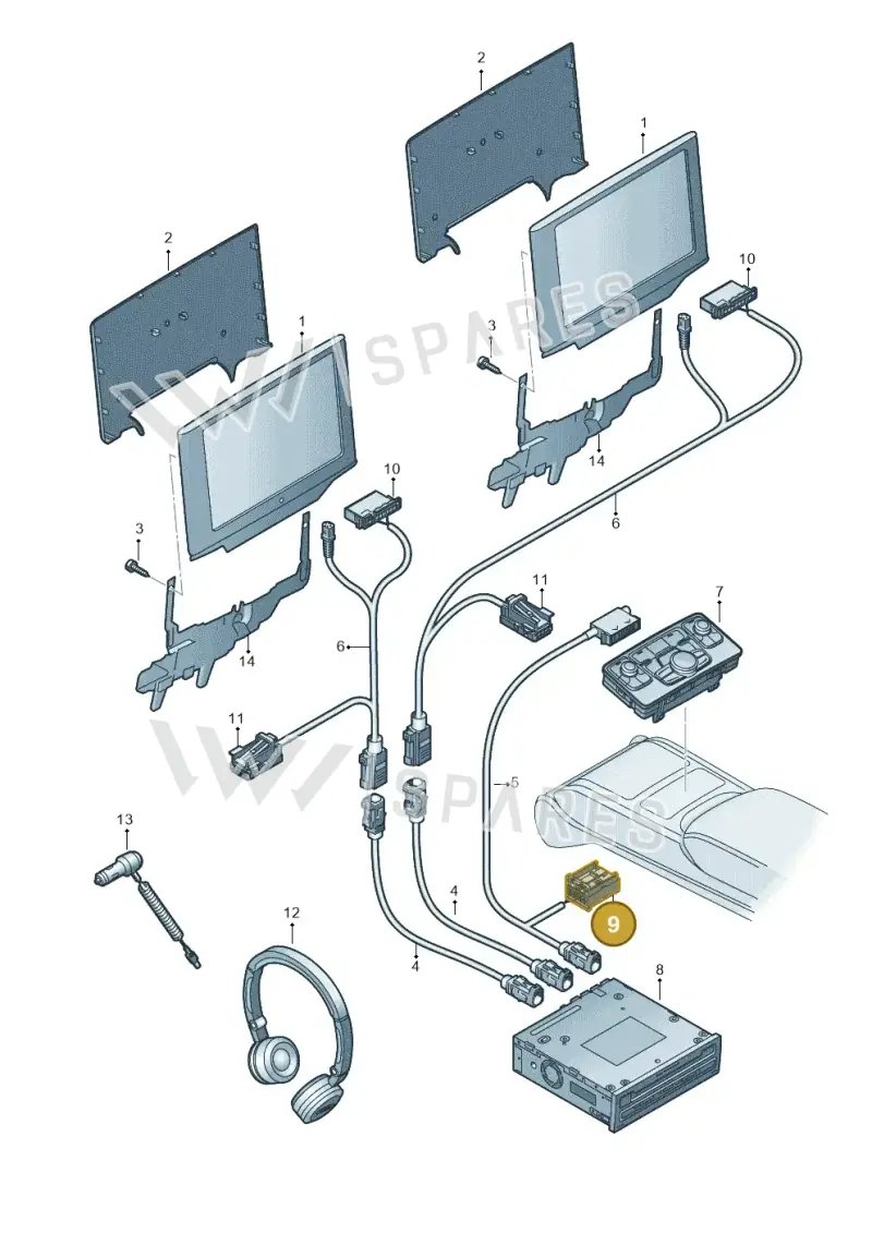 3B7035447B — Audi A8 (2013-2018) diagram 771088360, position 9
