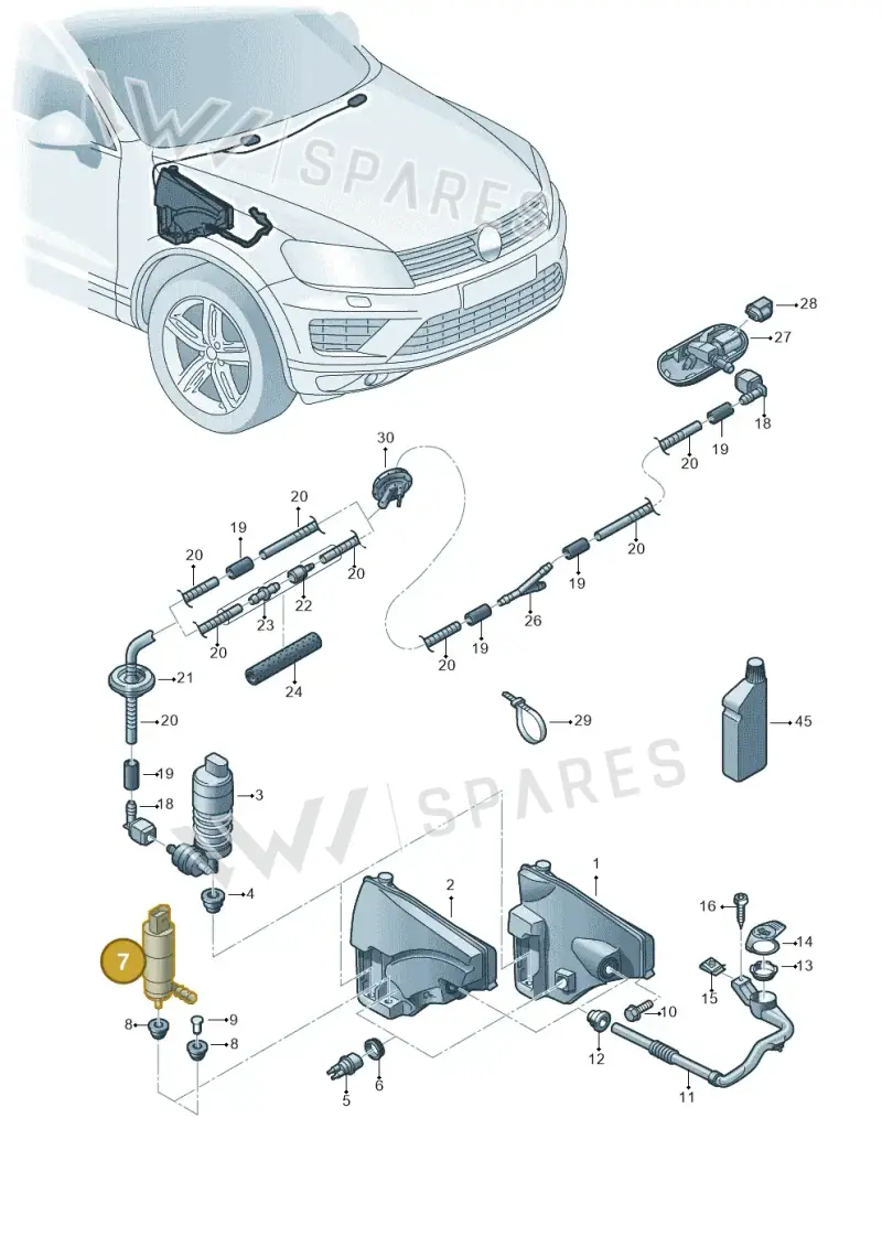 3B7955681 — Volkswagen Touareg BlueMotion (2014-2018) diagram 787955100, position 7