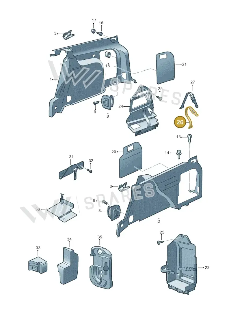 3B9860273 — Volkswagen PASSAT/4MOTION/W8 (2002-2005) diagram 404867900, position 26