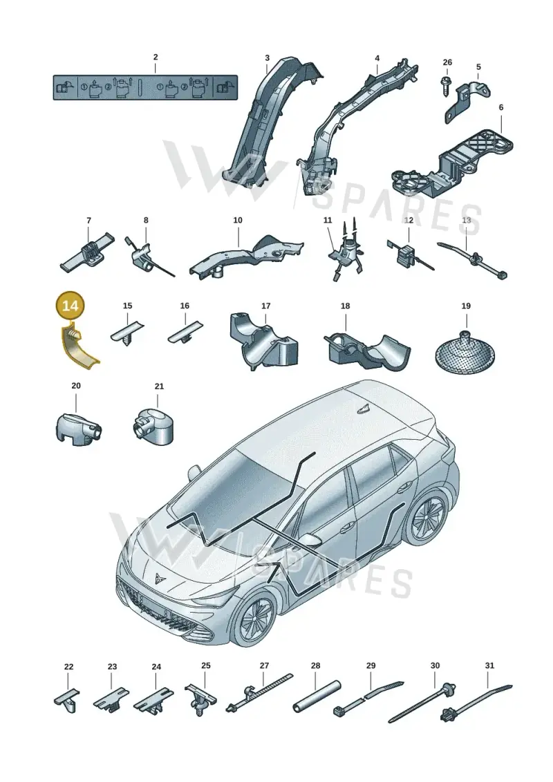 3B9971848 — SEAT CUPRA Born (2021-) diagram 10s972001, position 14