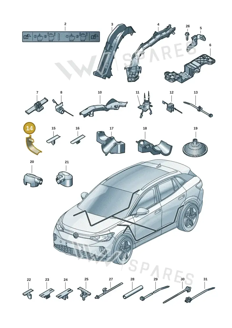 3B9971848 — Volkswagen ID.4 (2020-2025) diagram 11a972001, position 14