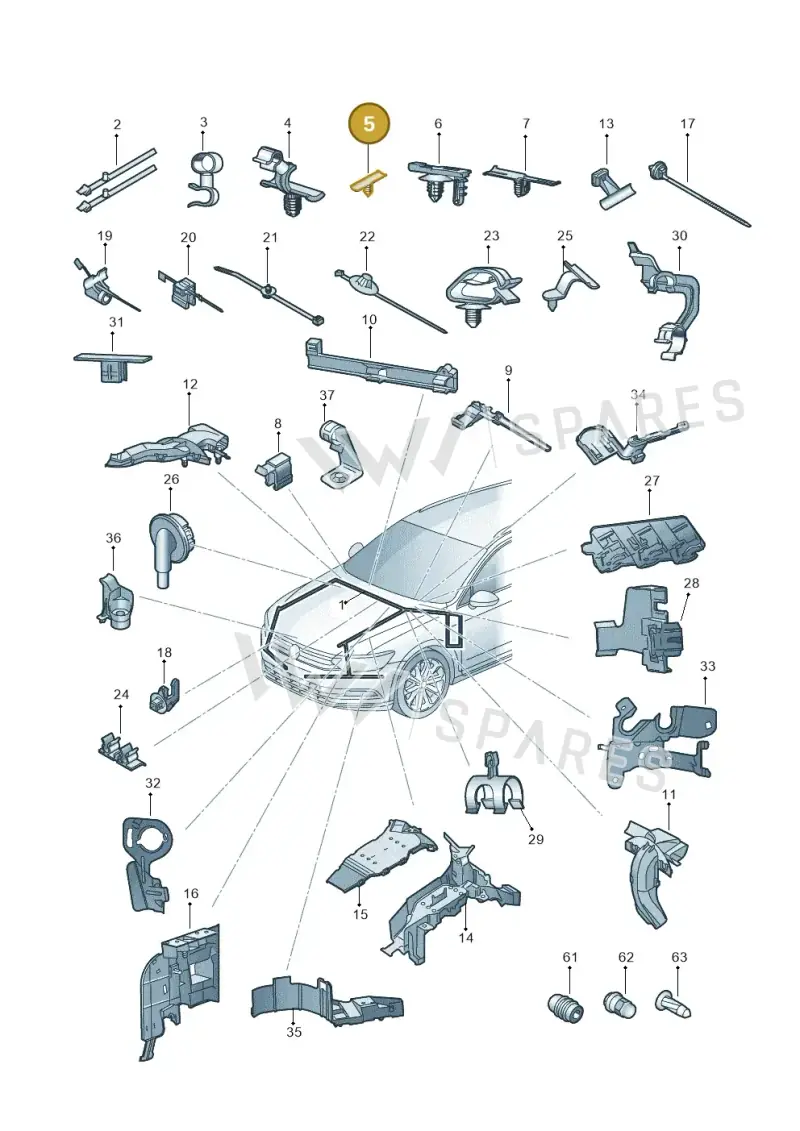 3B9971848 — Volkswagen Passat Saloon (2014-2024) diagram 793971820, position 5
