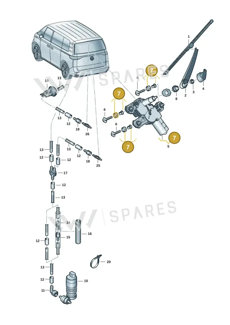 3B9998754 — Volkswagen ID.Buzz (2022-) diagram 15a955340, position 7