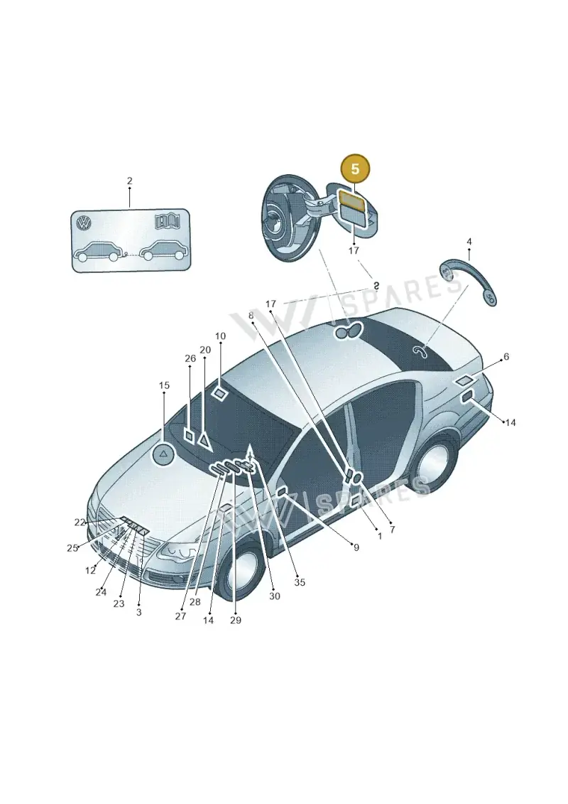 3C0010690A — Volkswagen Passat CC (2011-2016) diagram 656010000, position 5