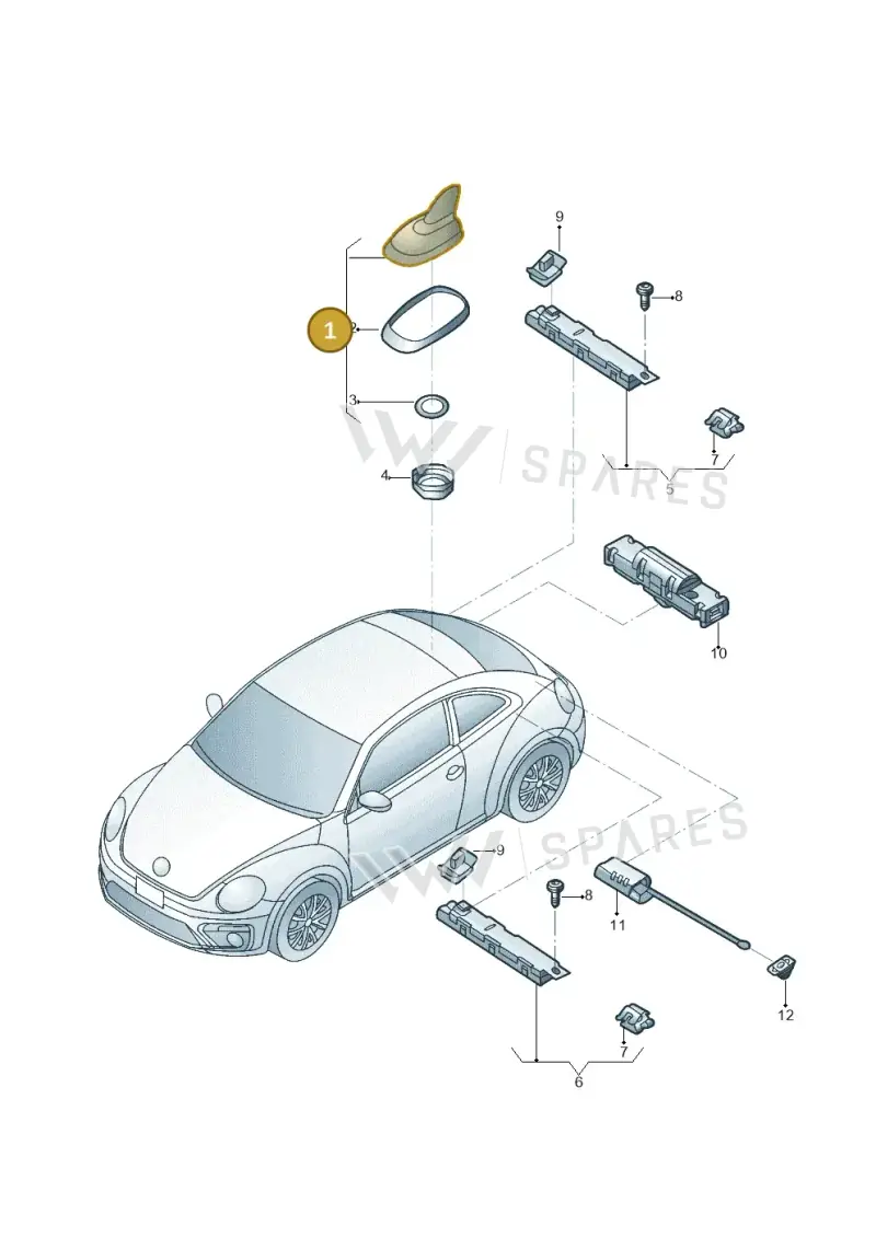 3C0035507AK — Volkswagen Beetle (2016-2019) diagram 801035100, position 1