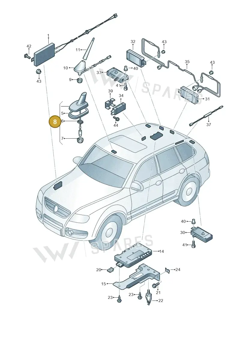 3C0035507R — Volkswagen Touareg                08> (2007-) diagram 274035100, position 8