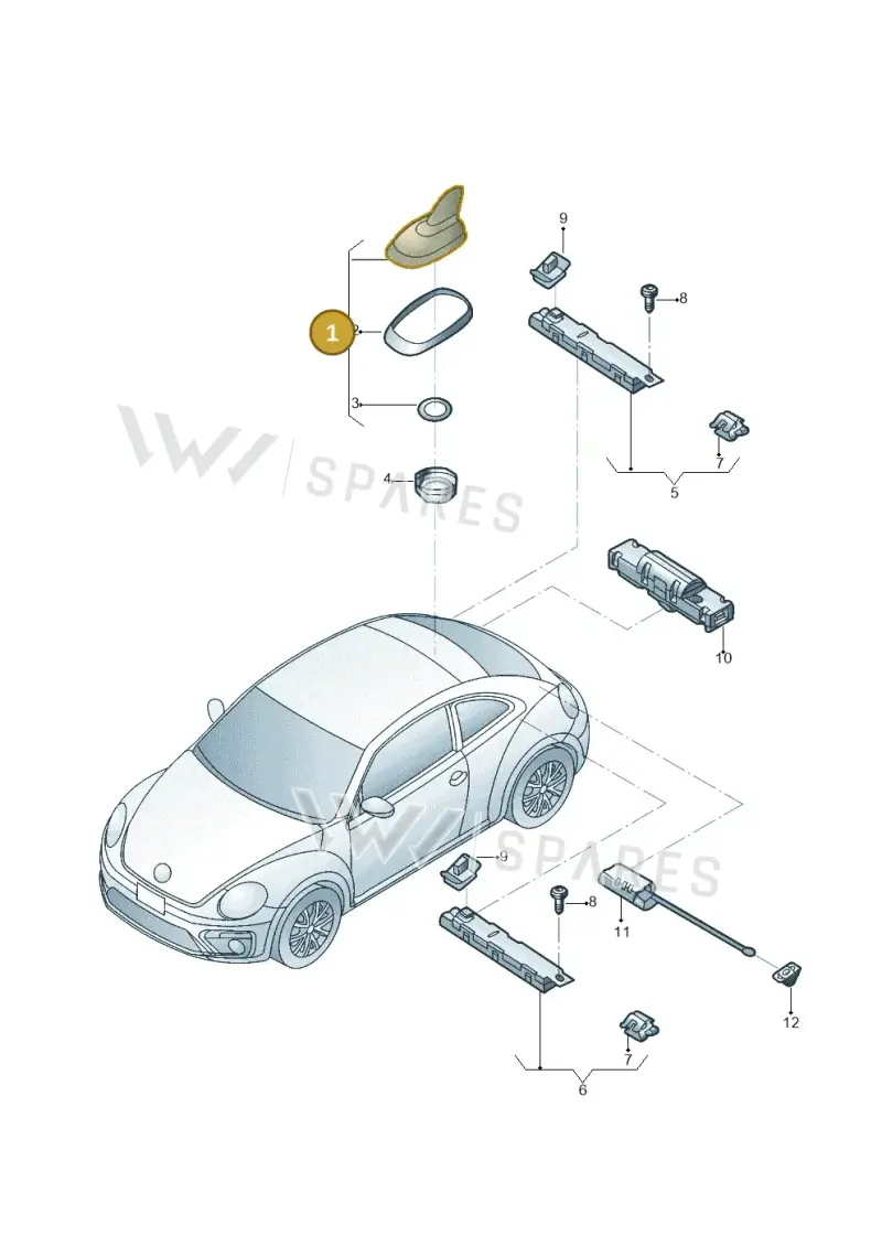3C0035507R — Volkswagen Beetle (2016-2019) diagram 801035100, position 1