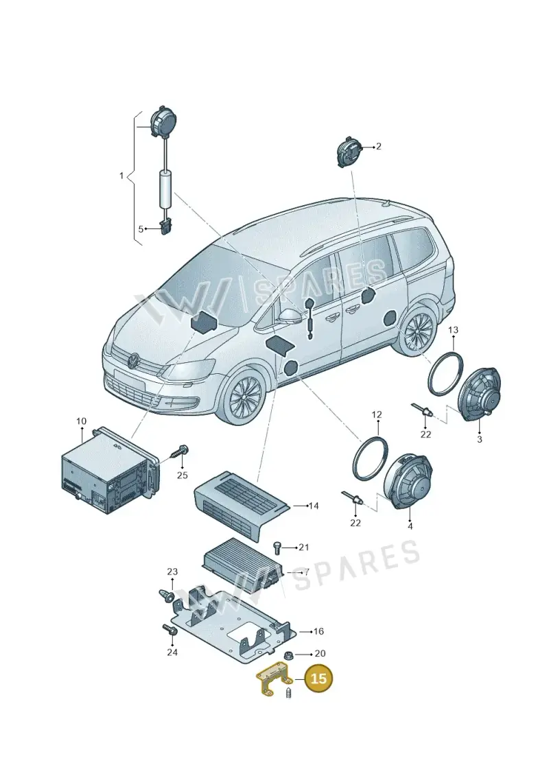 3C0035933 — Volkswagen Sharan BlueMotion (2015-2022) diagram 863035350, position 15