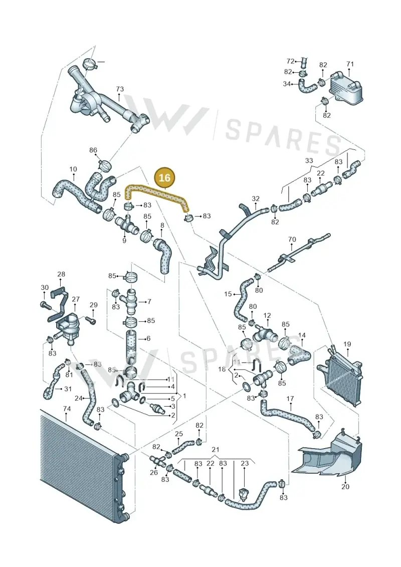 3C0121051AC — Volkswagen Passat estate (2008-2011) diagram 460121330, position 16