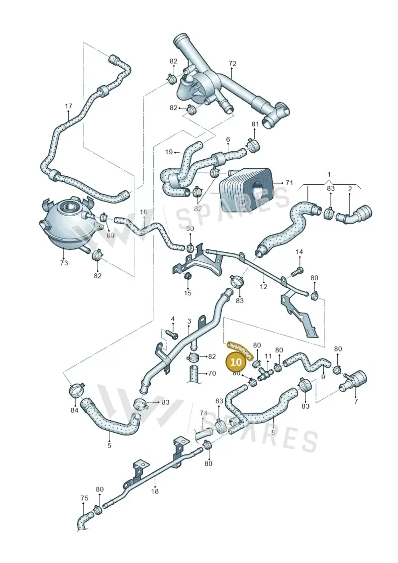 3C0121447AP — Volkswagen Passat CC (2011-2016) diagram 460121340, position 10