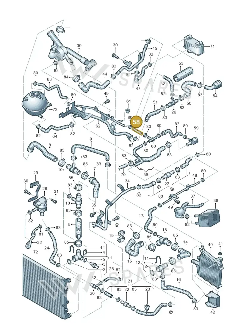 3C0121447AP — Volkswagen Passat/4Motion (2005-2007) diagram 460121350, position 58