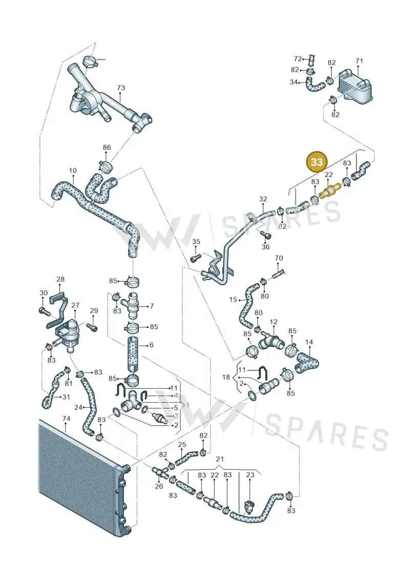 3C0122096G — Volkswagen Passat CC (2011-2016) diagram 702121330, position 33