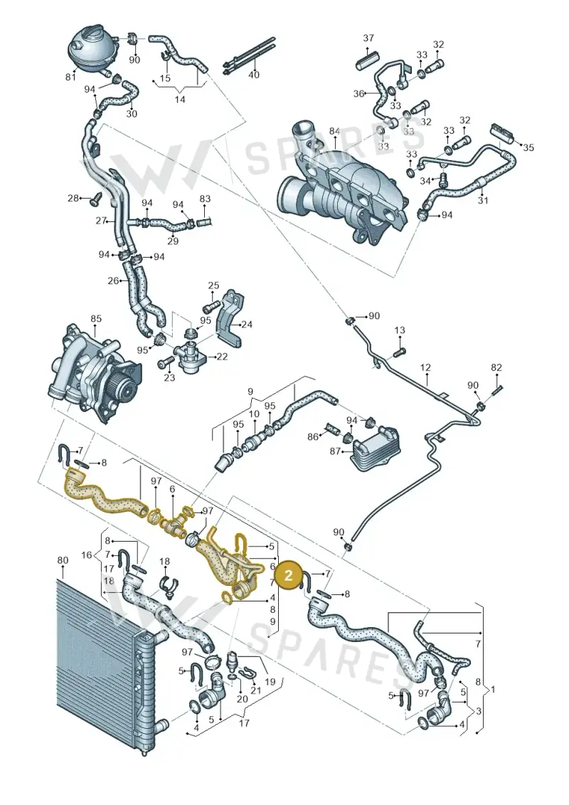 3C0122101GJ — Volkswagen Passat CC (2011-2016) diagram 737121210, position 2