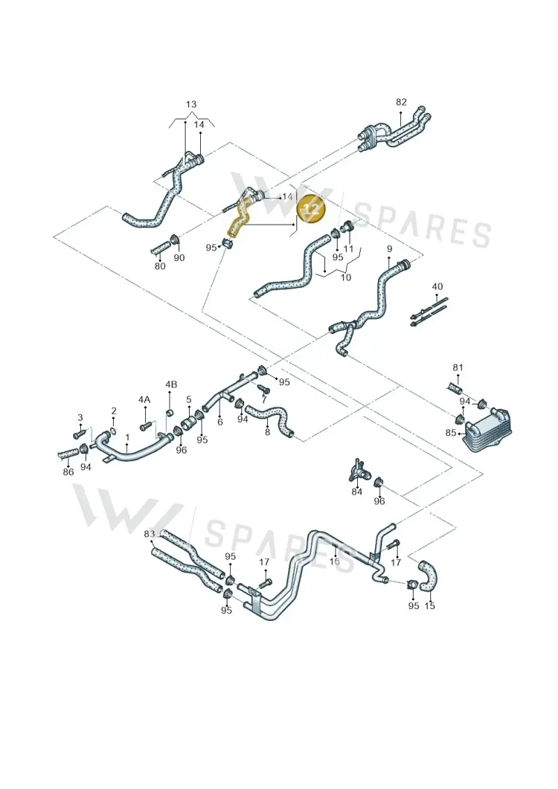 3C0122157EL — Volkswagen Passat CC (2011-2016) diagram 649121250, position 12