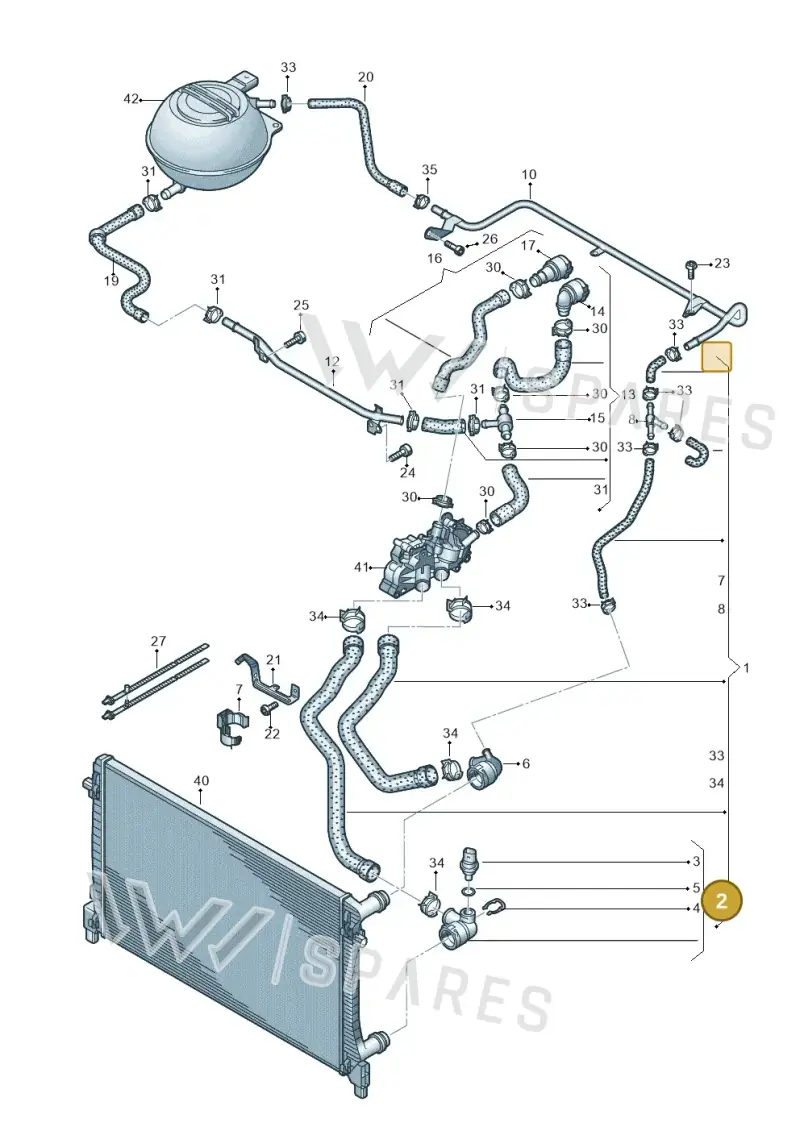 3C0122291C — Volkswagen Caddy kombi (2015-2020) diagram 866121300, position 2