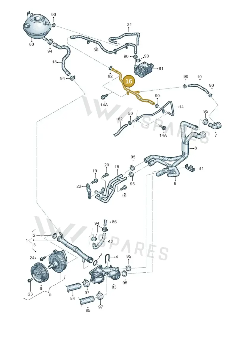3C0122447BG — Volkswagen Touran 2.0 (2010-2015) diagram 658121170, position 16