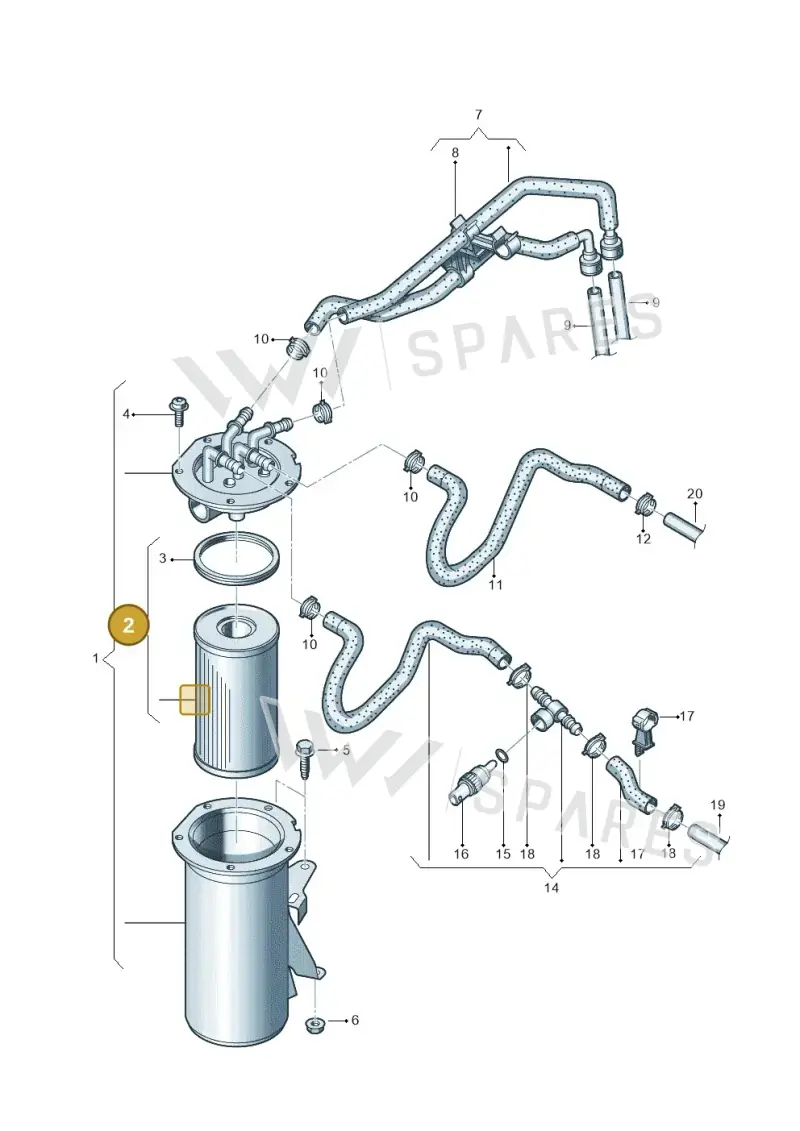 3C0127434A — Volkswagen Caddy kombi (2015-2020) diagram 694127100, position 2