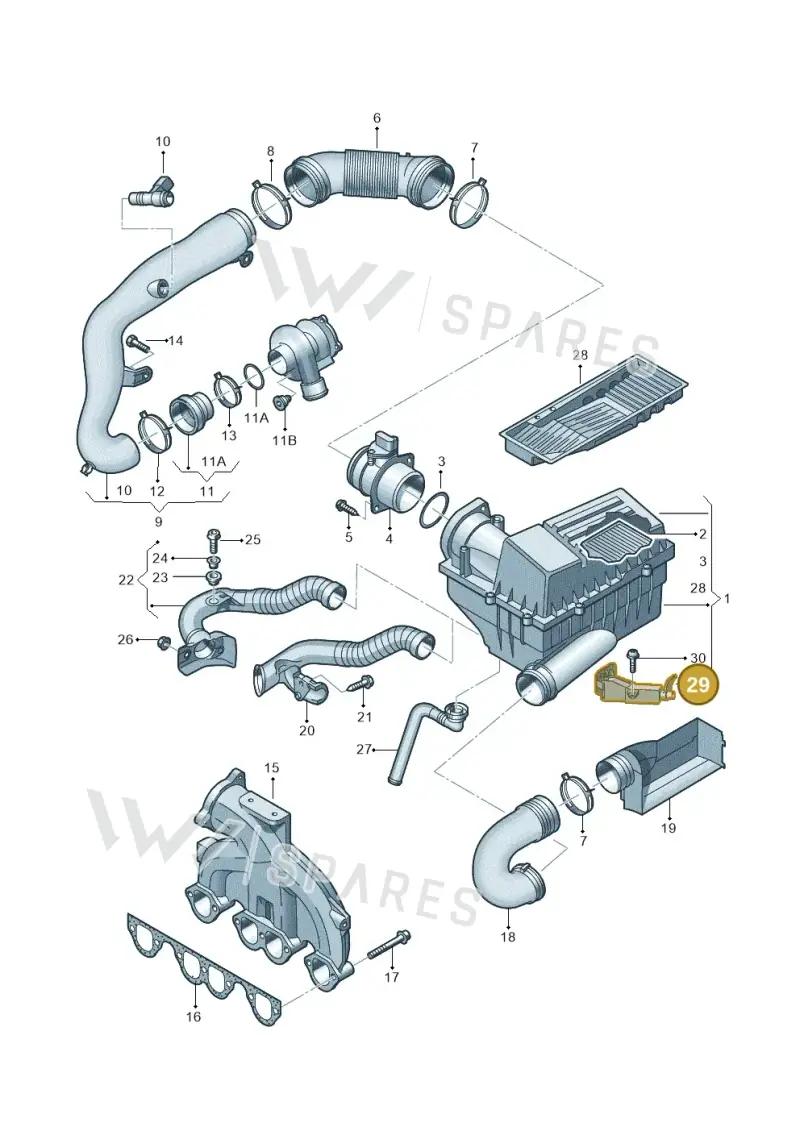 3C0129594D — Volkswagen Caddy panel van (2008-2010) diagram 460129030, position 29