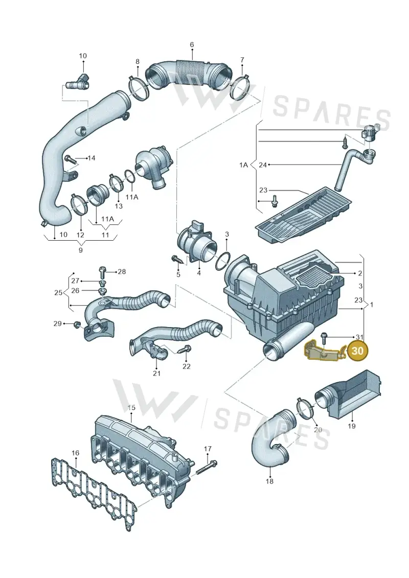 3C0129594D — Volkswagen Touran 1.9 (2008-2010) diagram 658129050, position 30