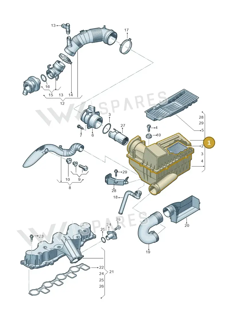 3C0129607BD — Volkswagen Golf Plus (2011-2014) diagram 737129410, position 1