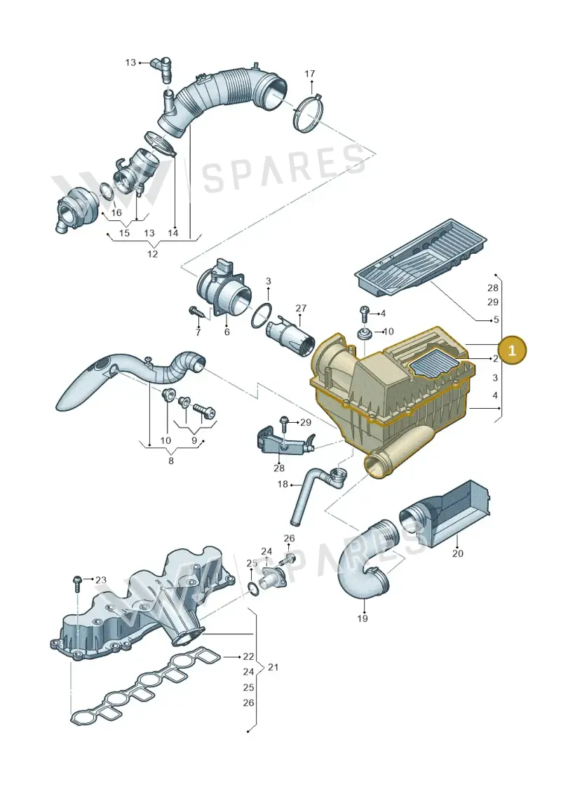 3C0129607BE — Volkswagen Golf Plus (2011-2014) diagram 737129410, position 1