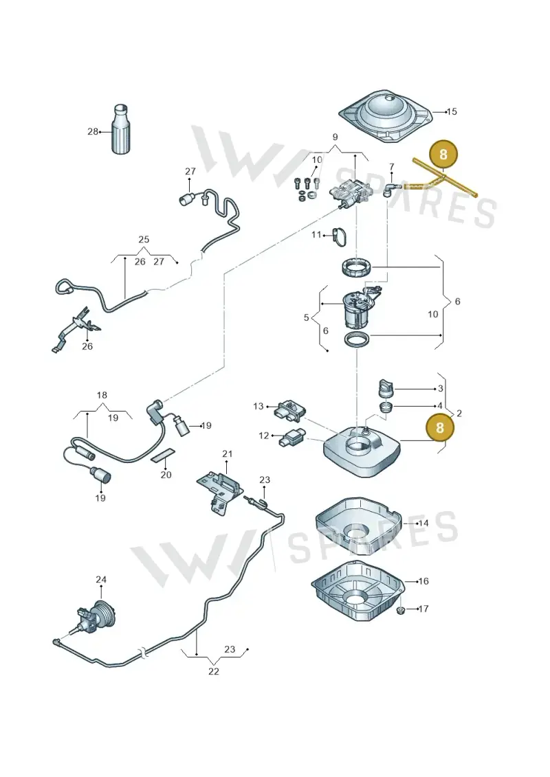 3C0131083 — Volkswagen Passat CC (2011-2016) diagram 656253690, position 8