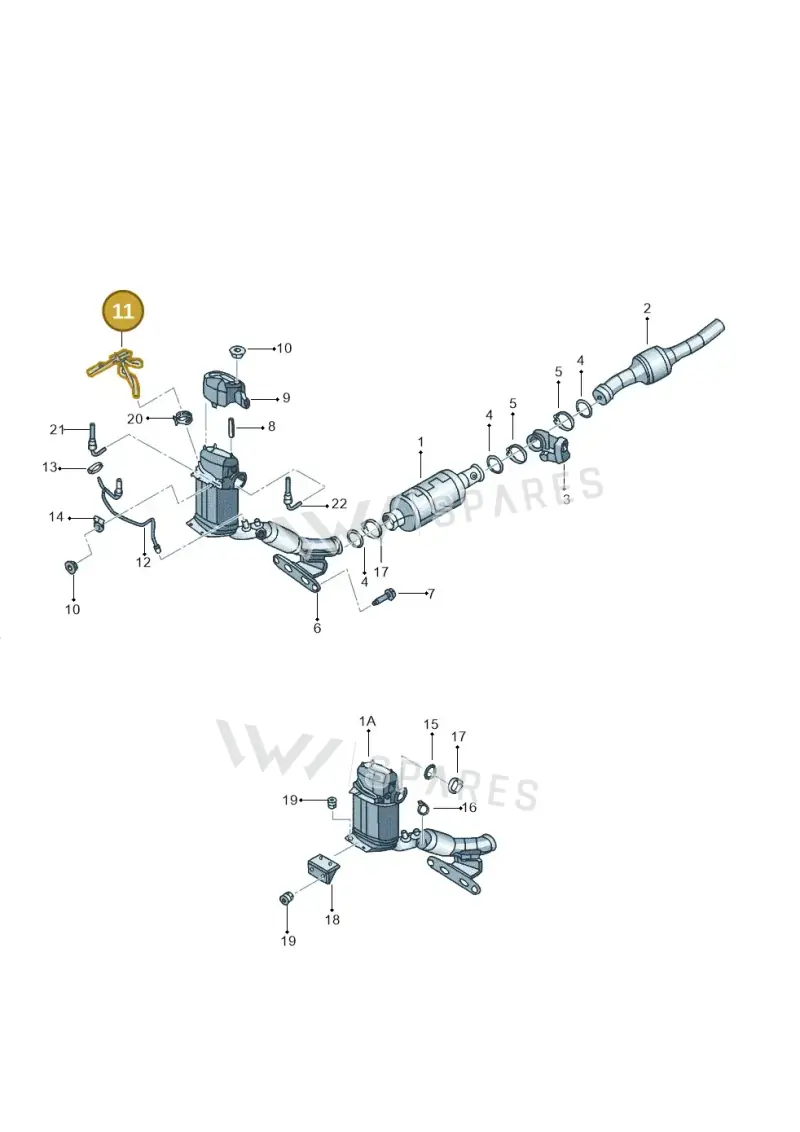 3C0131552Q — Volkswagen Jetta (2010-2014) diagram 692253700, position 11