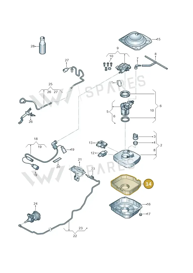 3C0131977B — Volkswagen Passat CC (2011-2016) diagram 656253690, position 14