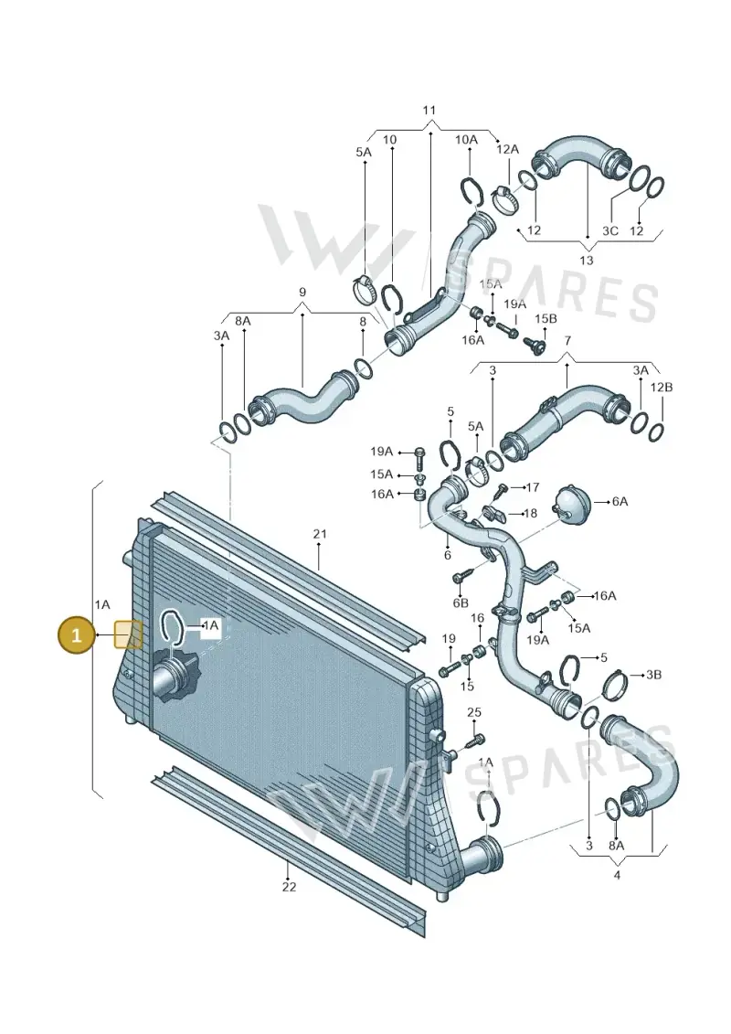 3C0145805R — Volkswagen Passat CC (2008-2012) diagram 460145800, position 1