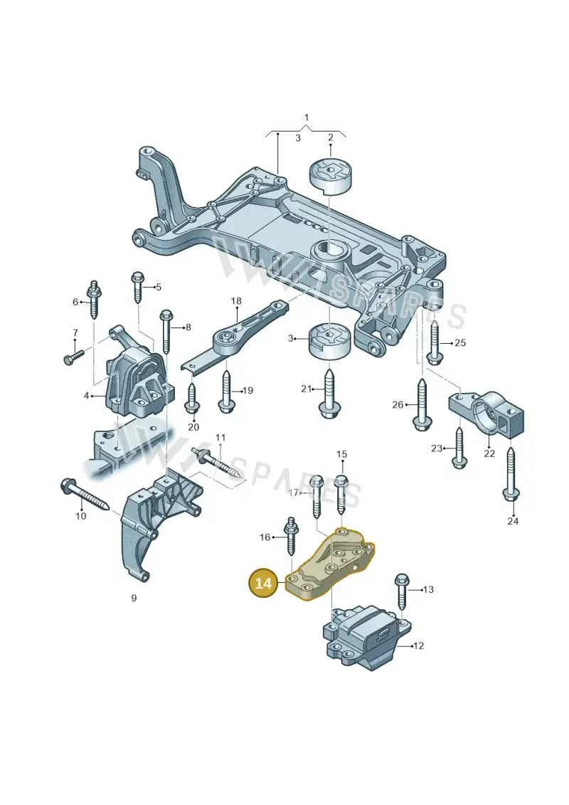 3C0199117J — Volkswagen Tiguan 4Motion (2011-2018) diagram 634199200, position 14