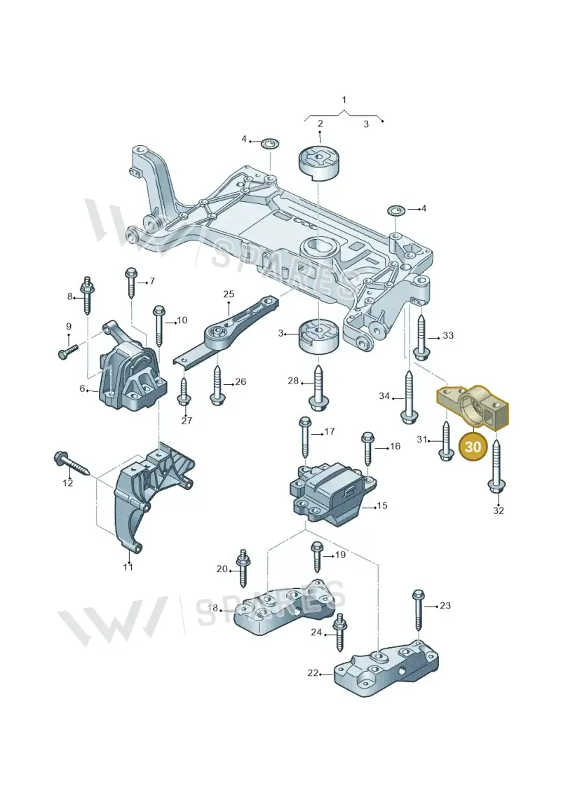 3C0199231F — Volkswagen Sharan BlueMotion (2015-2022) diagram 689199250, position 30